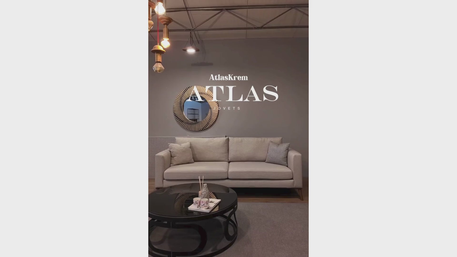 Atlas Krem Üçlü Koltuk